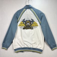 Ecko Unltd Track Jacket Men Large Rhino Blue White Full Zip Logo Dragons Vintage