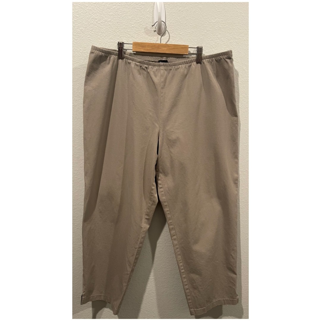 EILEEN FISHER Tan Cropped Zipper Pants