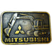 Mitsubishi Backhoe Construction Equipment Metal Belt Buckle Stamped USA VINTAGE!