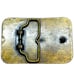 Mitsubishi Backhoe Construction Equipment Metal Belt Buckle Stamped USA VINTAGE!