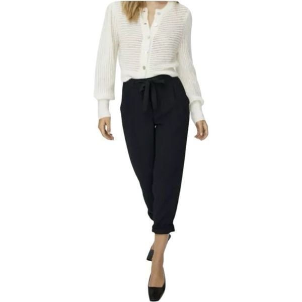Wilfred Aritzia Black High Rise Allant Cropped Trousers Sz 4 Tie Waist Business
