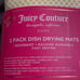 Juicy couture 2 pk drying mats and oven mitts nwt