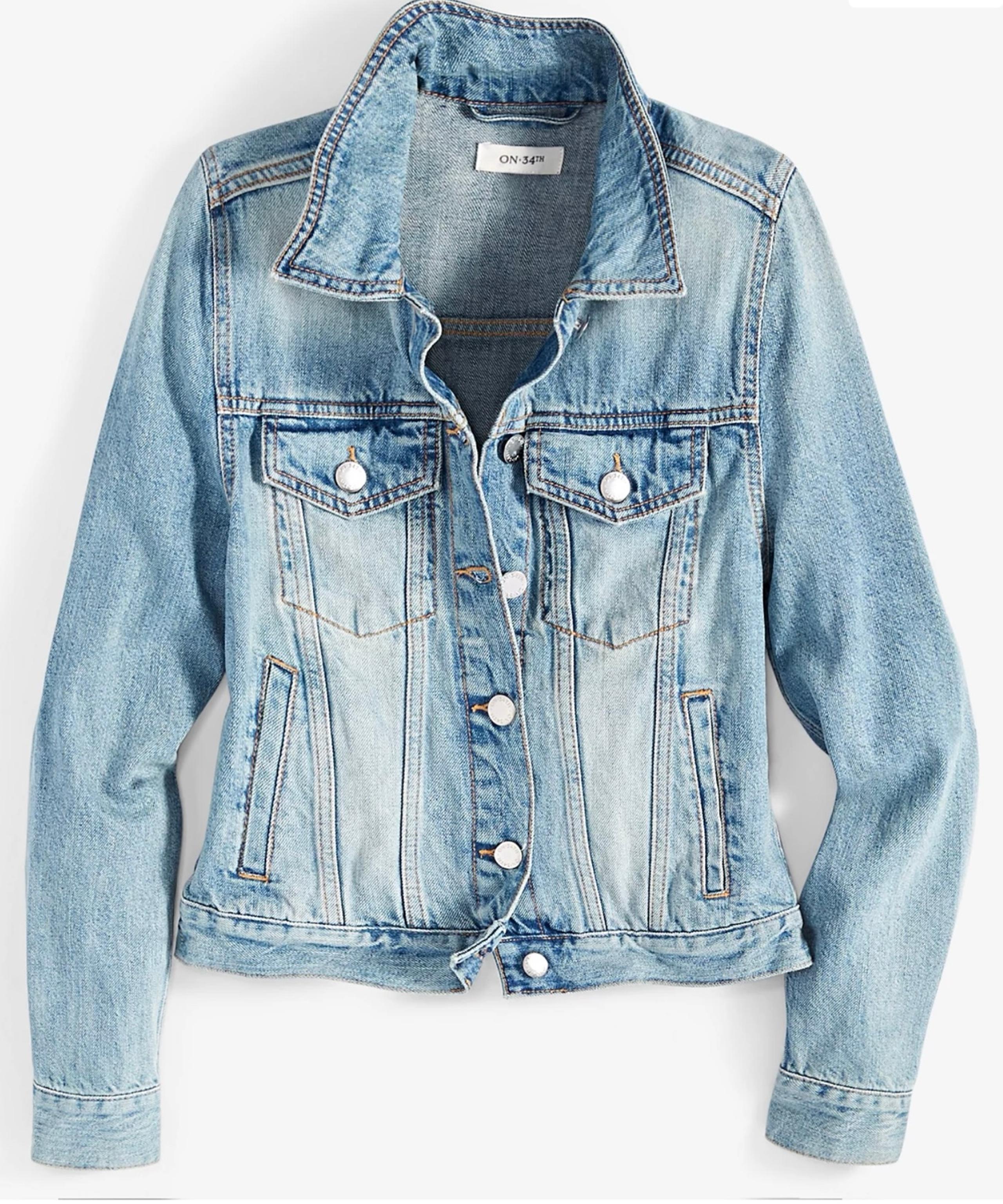 FREE SHIPPING! On 34th Womens Classic Denim Trucker Jean Jacket for Macys