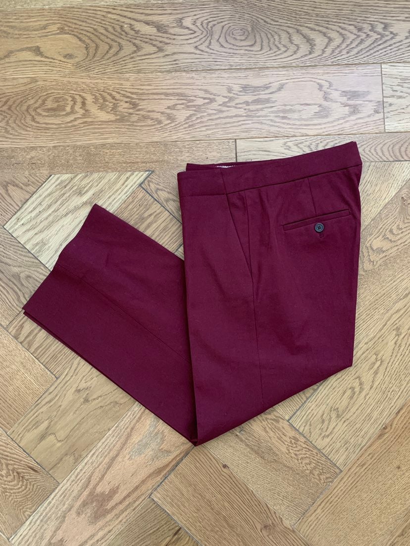 J Crew Patio Pants Bi-Stretch Cotton Burgundy Cabernet C6222 4
