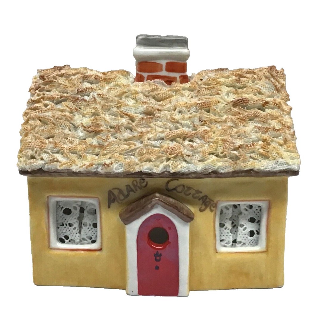 Irish Dresden Adare Cottage Vintage Ceramic Tea Light Candle Holder