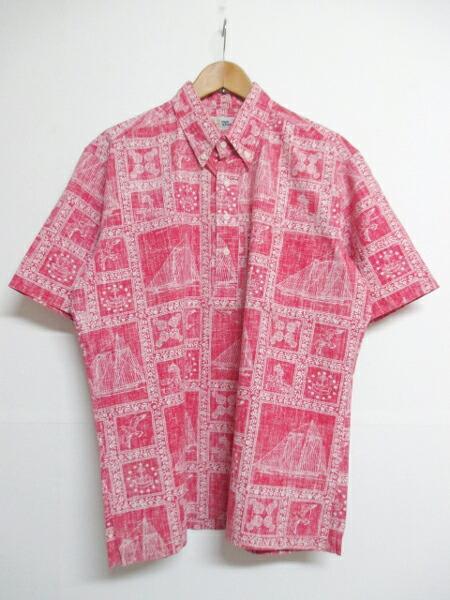 Late 80s, mid-to-late period, brown tag, no nipple, Rainspooner Lahaina Aloha shirt, short sleeve.