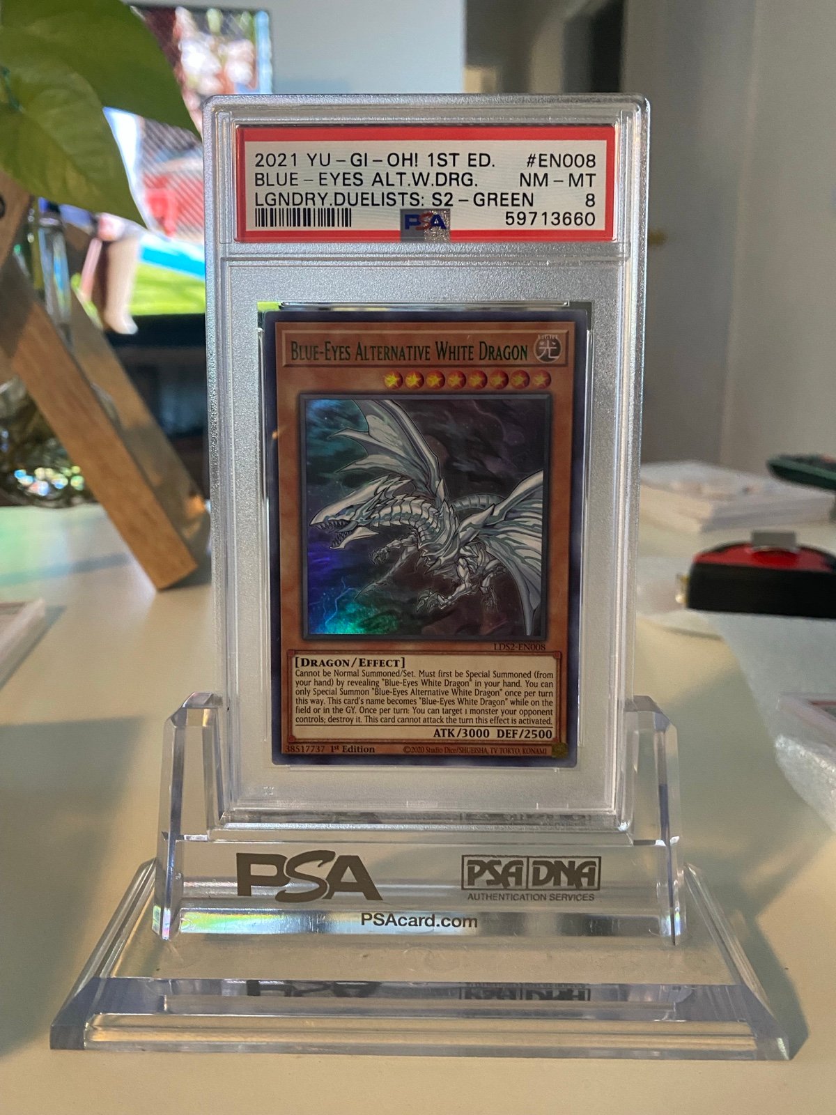 Yu-Gi-Oh! PSA 8 Blue-Eyes Alternative Dragon LDS2-EN008 1st Edition