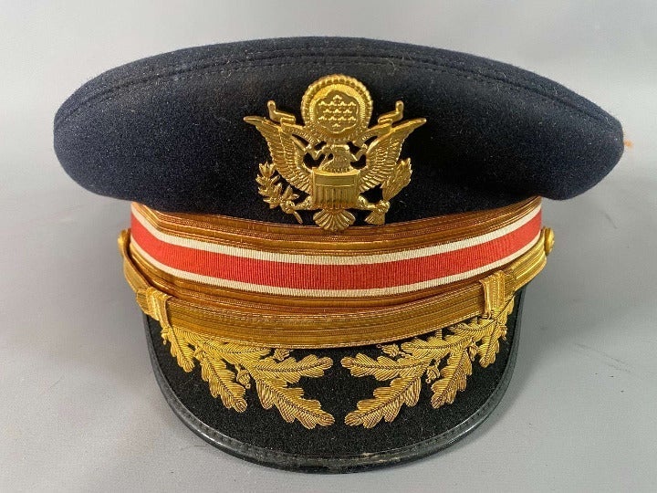 Vintage US Army Major / LT Colonel Uniform Dress Cap w/ 1976 Army Canteen