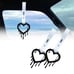 New 2PCS Drip Heart Shaped Black JDM TSURIKAWA Handle White Strap Charm Drift