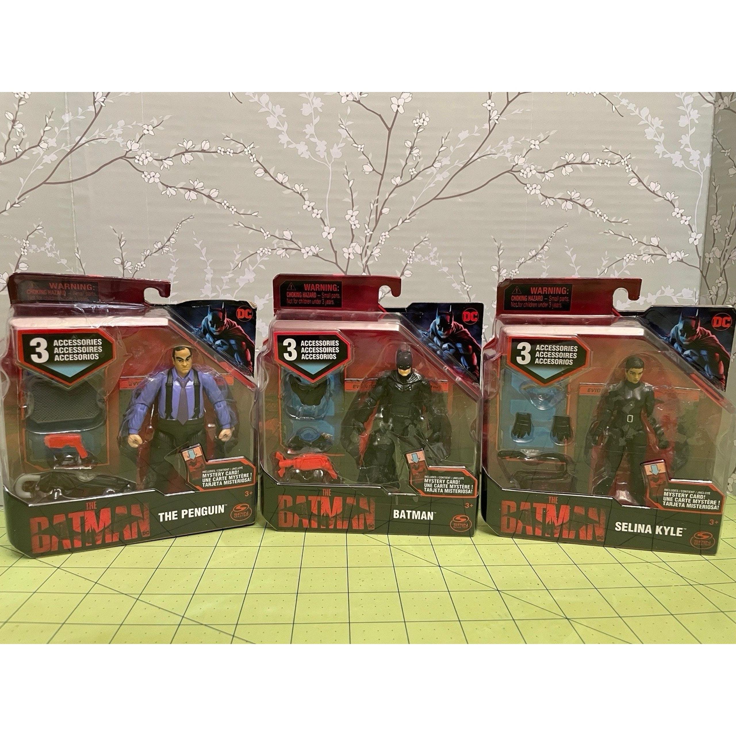 DC Comics Batman Penguin Selina Kyle 4 in Figure Lot New In Box With Accessories