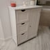 NEW Wooden Freestanding Storage Organizer with 1 Cupboard and 3 Drawers