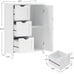 NEW Wooden Freestanding Storage Organizer with 1 Cupboard and 3 Drawers