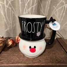 RAE DUNN FARMHOUSE HOME DECOR CERAMIC XMAS CHRISTMAS HOLIDAY SNOWMAN FROSTY HTF