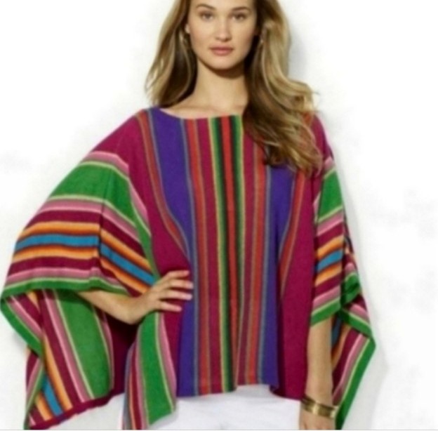 Vintage Lauren Ralph Lauren Striped Boatneck Poncho, Size S/M