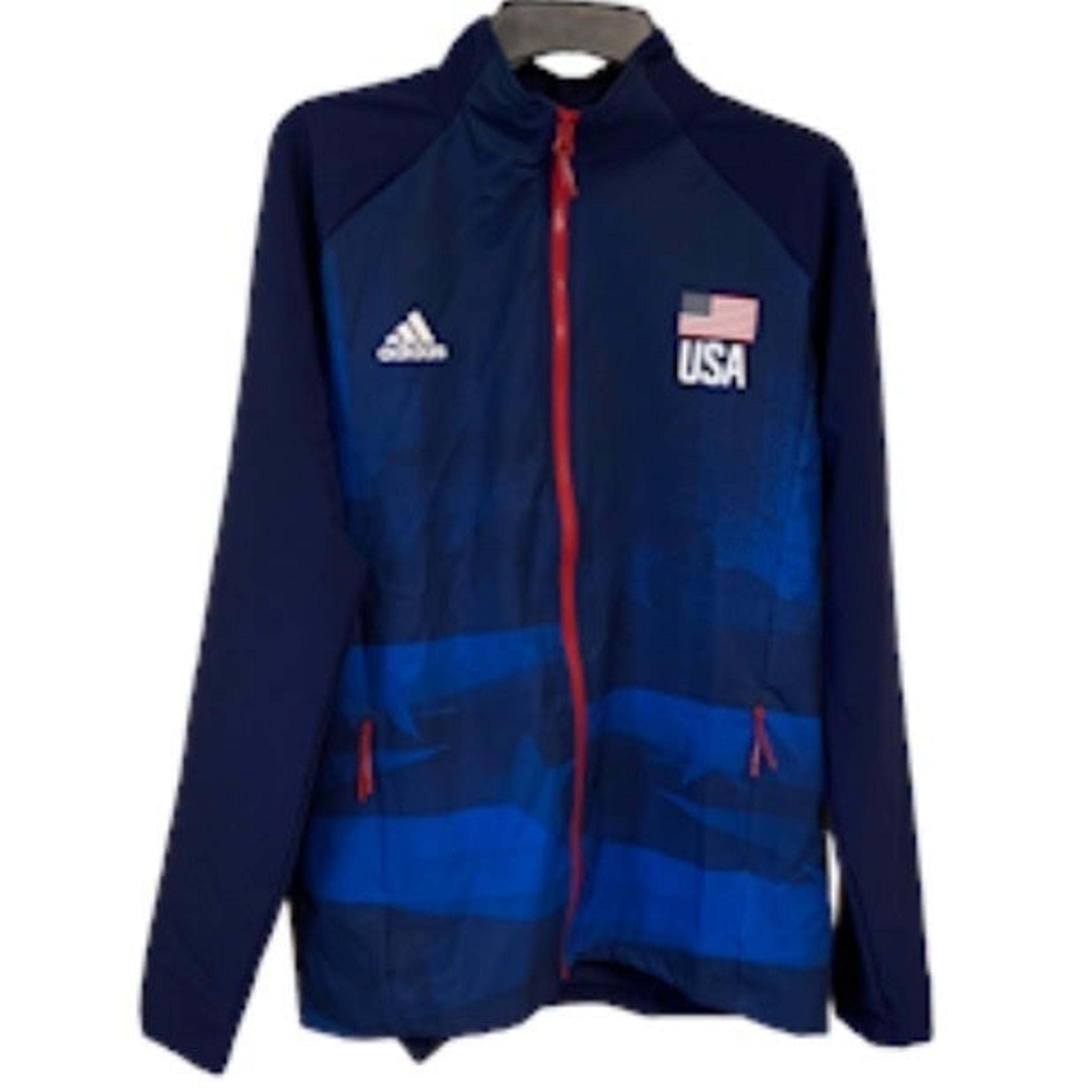 NWT Adidas Women's USA Volleyball Warm Up Full Zip Track Jacket Size LT