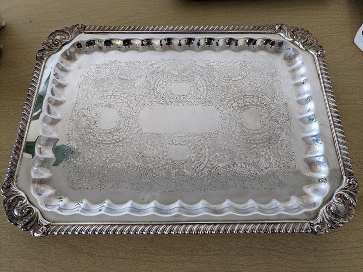 Antique silver platter
