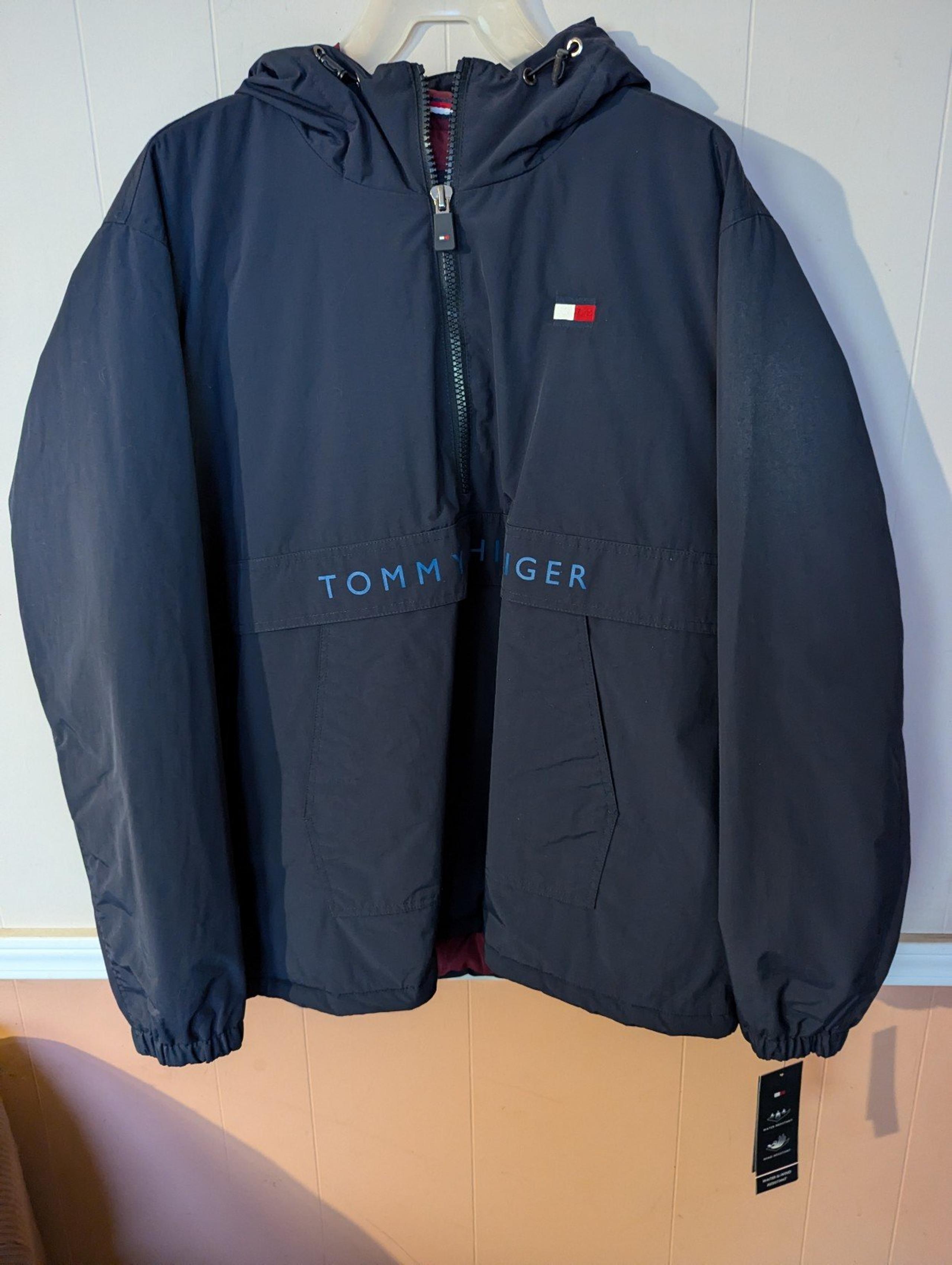 Tommy Hilfiger Men's Performance Insulated Hooded Jacket Size XL Navy Blue