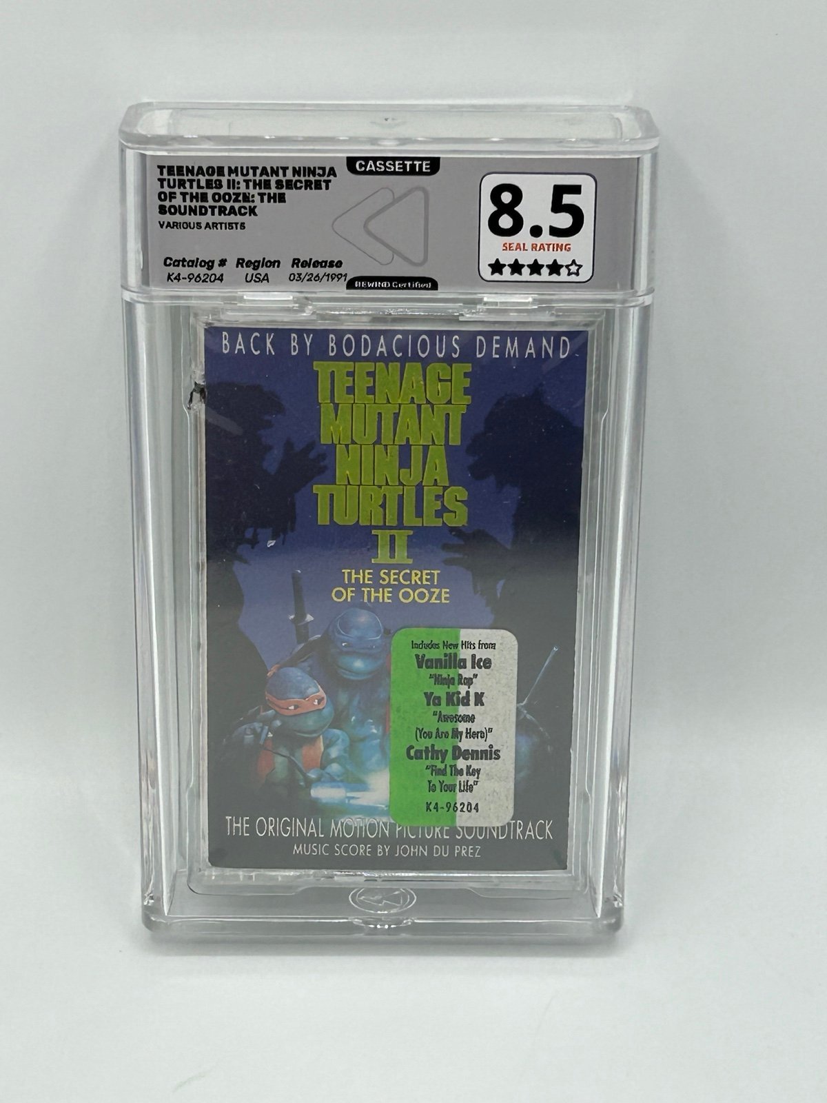 Teenage mutant ninja turtles II cassette soundtrack rewind certified 8.5 New