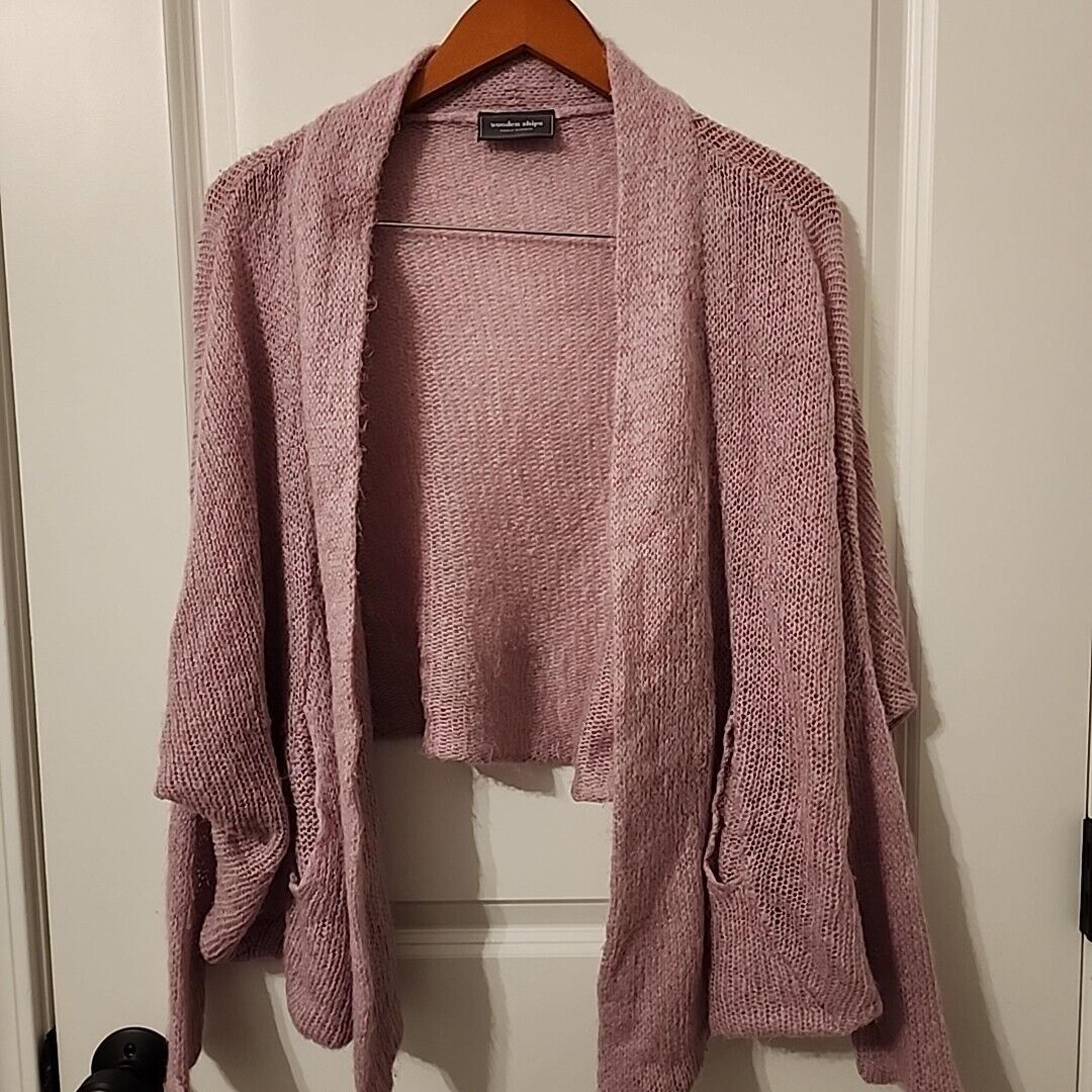 Wooden Ships Paola Buendia Open Cardigan S/M Mohair Wool Chunky Knit Sweater