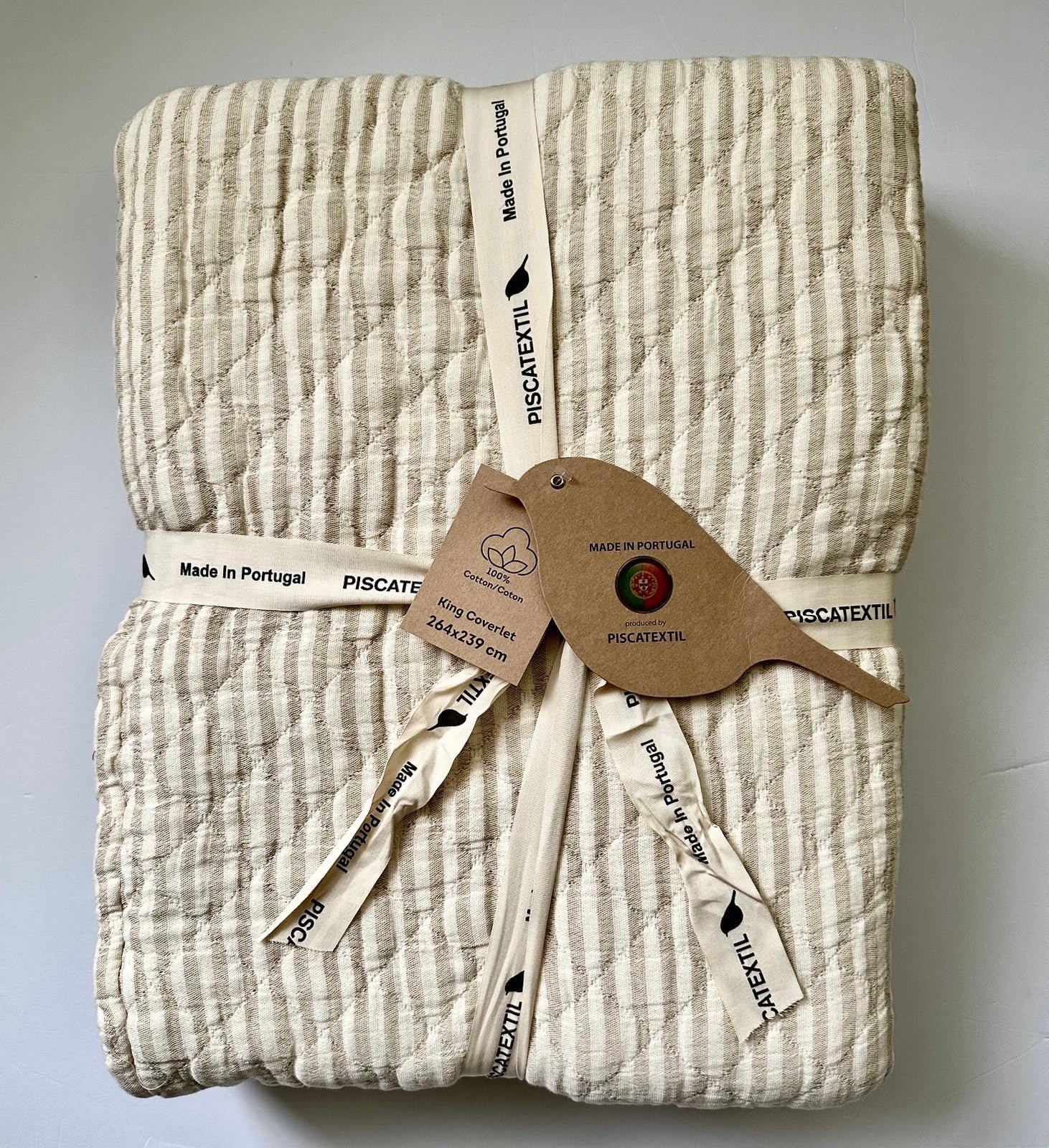 Piscatextil Coverlet - King Size - Made in Portugal - Stripe