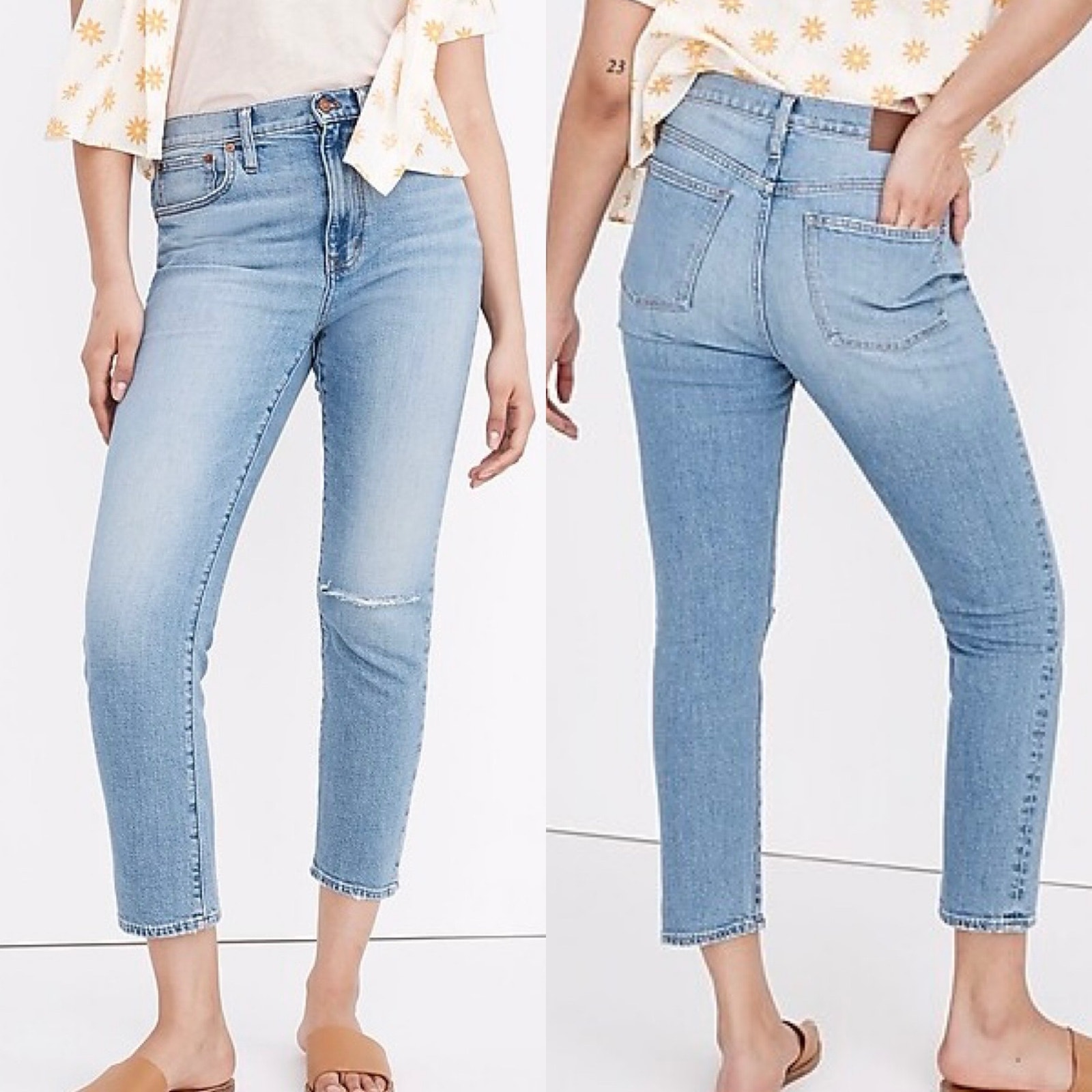 NWT Madewell The High-Rise Slim Boyjean in Summit Wash: Summerweight Edition 27