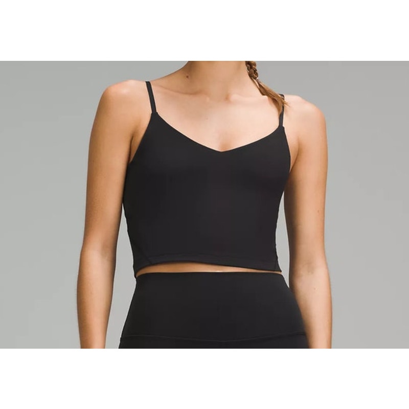 Lululemon Align Cropped Cami Tank Top Black A/B Cup Size 12