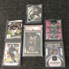 David Montgomery Football Card Lot Featuring 2022 mosaic Genesis PSA 9 w/5 more