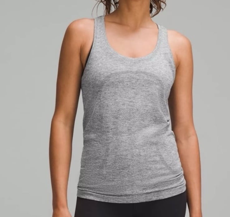 Lululemon Swiftly Tech Racerback Tank Top 2.0 Women’s 14 Grey Hip Length Yoga