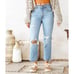 Levi's 501 Cropped Jean High Rise Button Fly Distressed Destroyed 29x26 Size 29