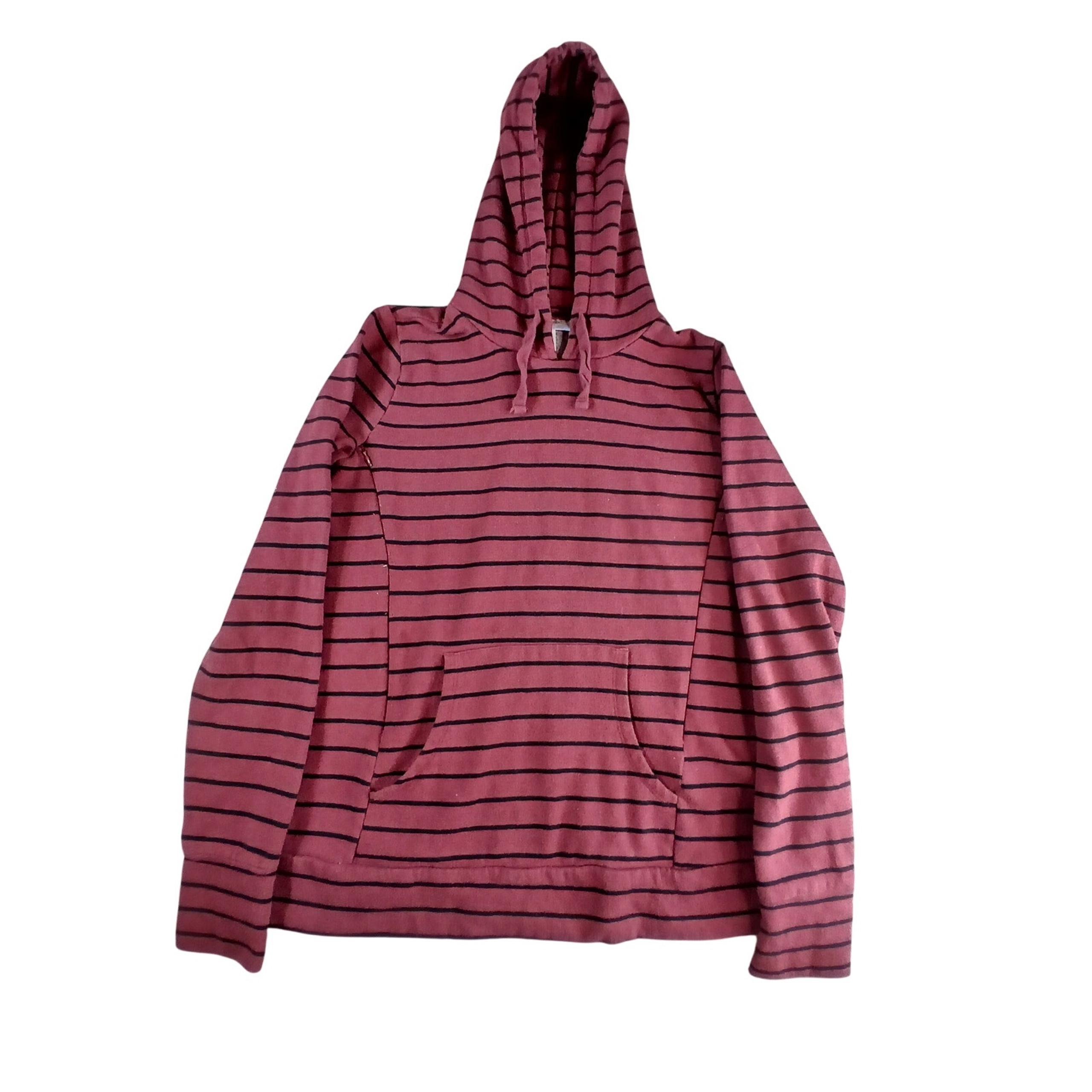 Motherhood Maternity Sweater Womens Small Red Nursing Hoodie Stripes Cotton