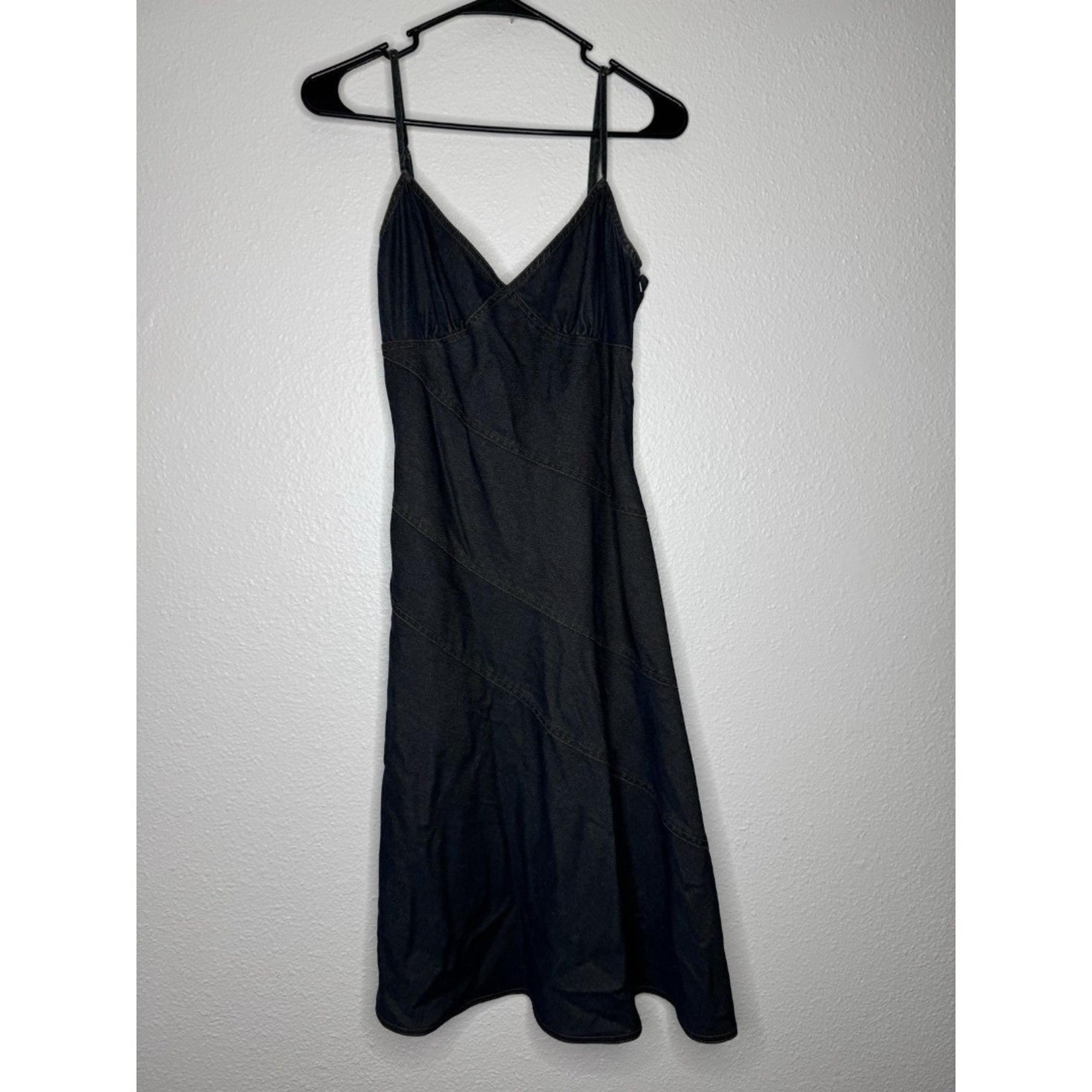 Armani Exchange Sleeveless Spaghetti Strap Knee Length Denim Dress Blue Size 2