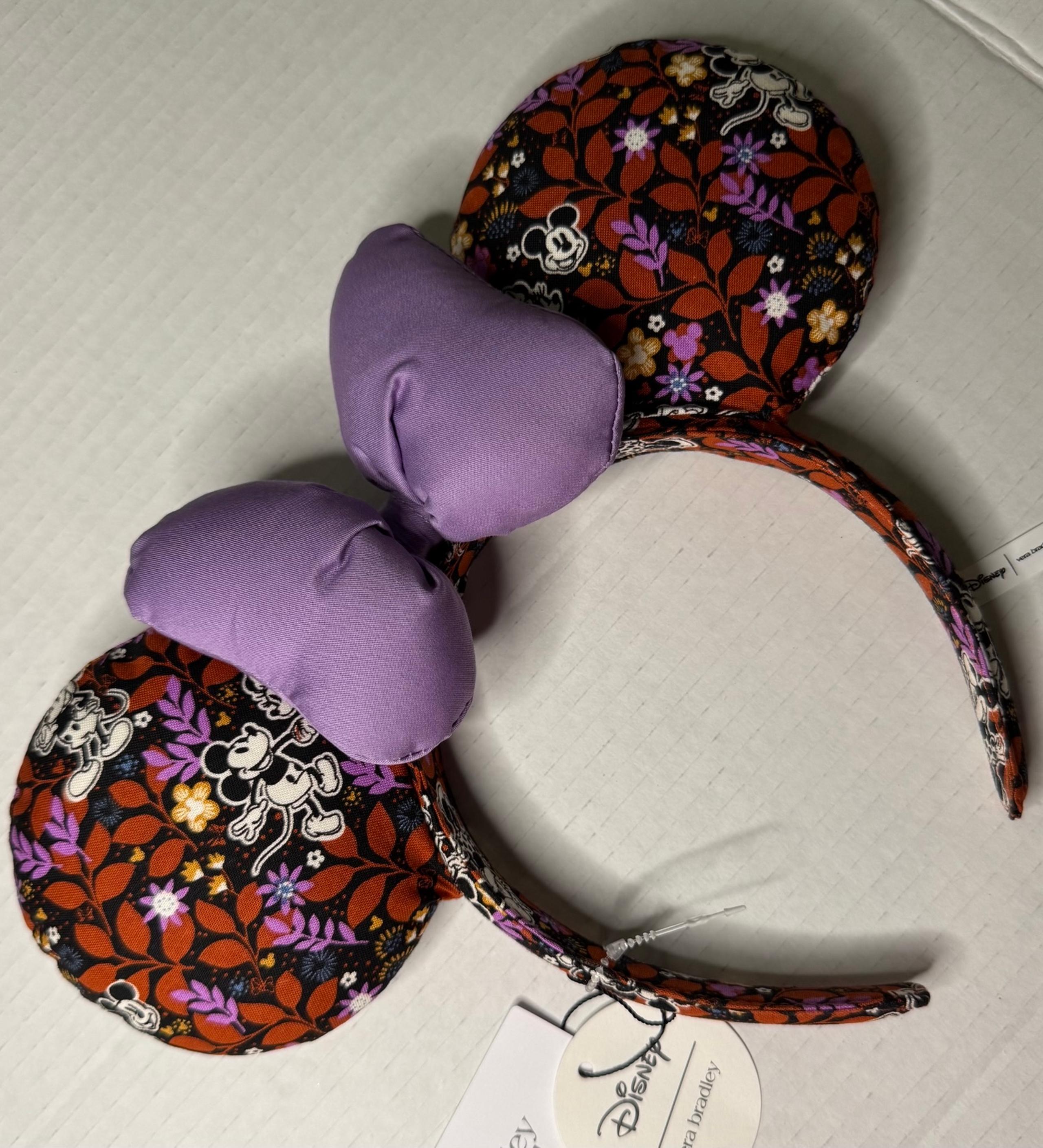 NWT Mickey and Minnie Vera Bradley purple bow ears