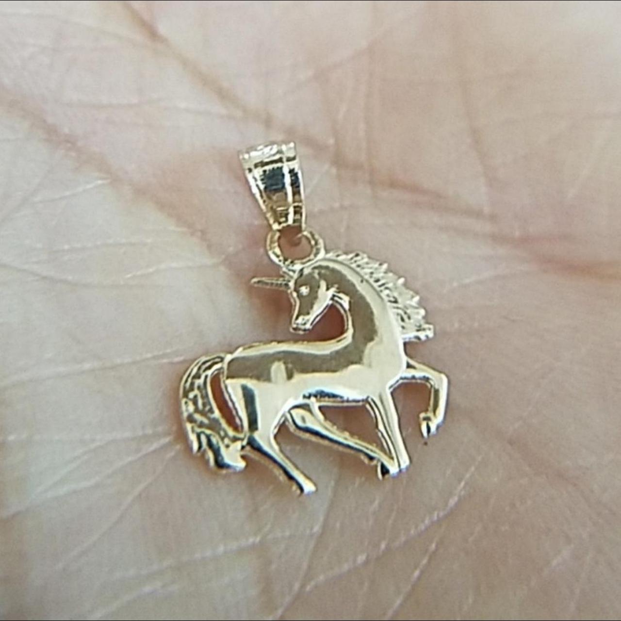 New 14K gold unicorn pendant
