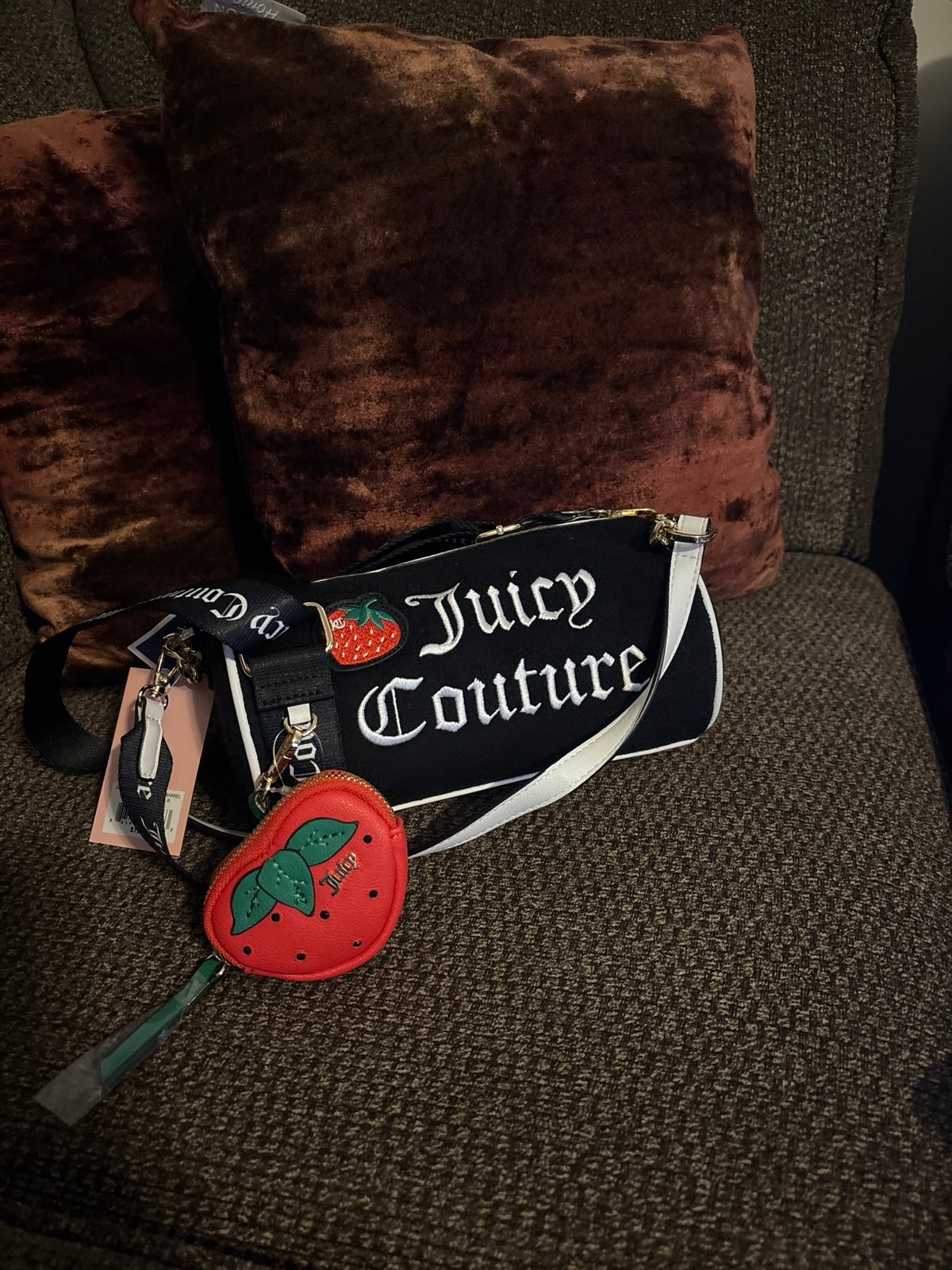 Juicy couture strawberry barrel bag - black