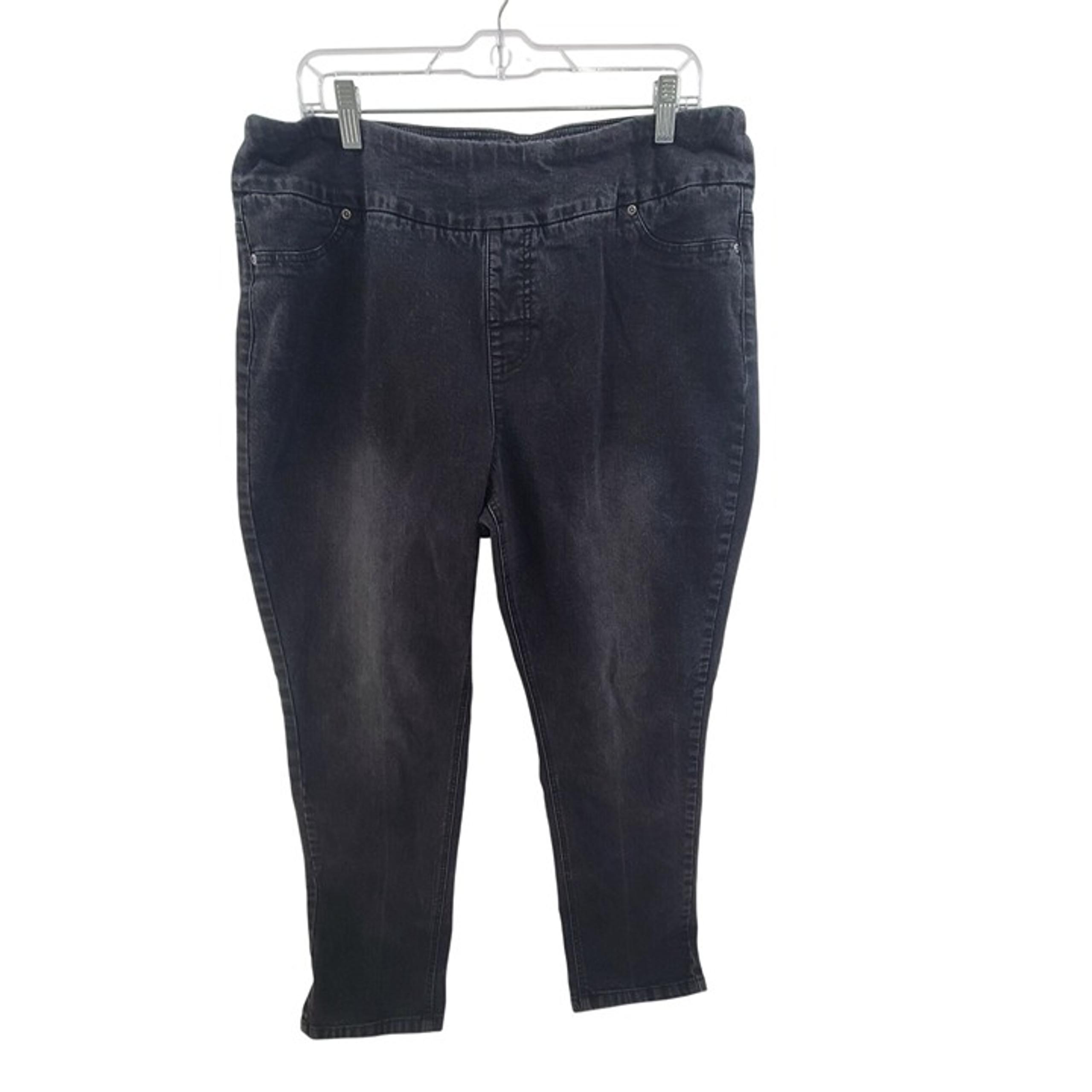 Soft Surroundings Women's Jeans Black Size XL Pull On  Strech Mature