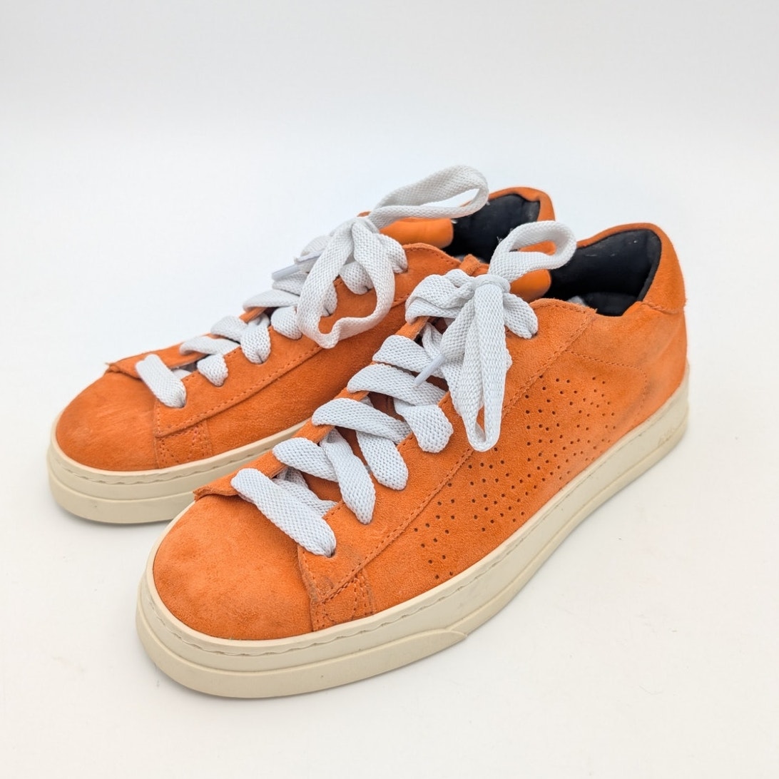 P448 Jack Low Top Sneaker Shoes Lace-Up Round Toe Orange Size US5-5.5 EU35