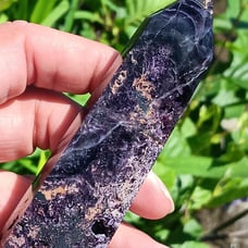 VRY RARE & STUNNING!♡ Deep Purple Sugilite w Fluorite Lg Crystal/Gemstone Tower