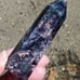 VRY RARE & STUNNING!♡ Deep Purple Sugilite w Fluorite Lg Crystal/Gemstone Tower