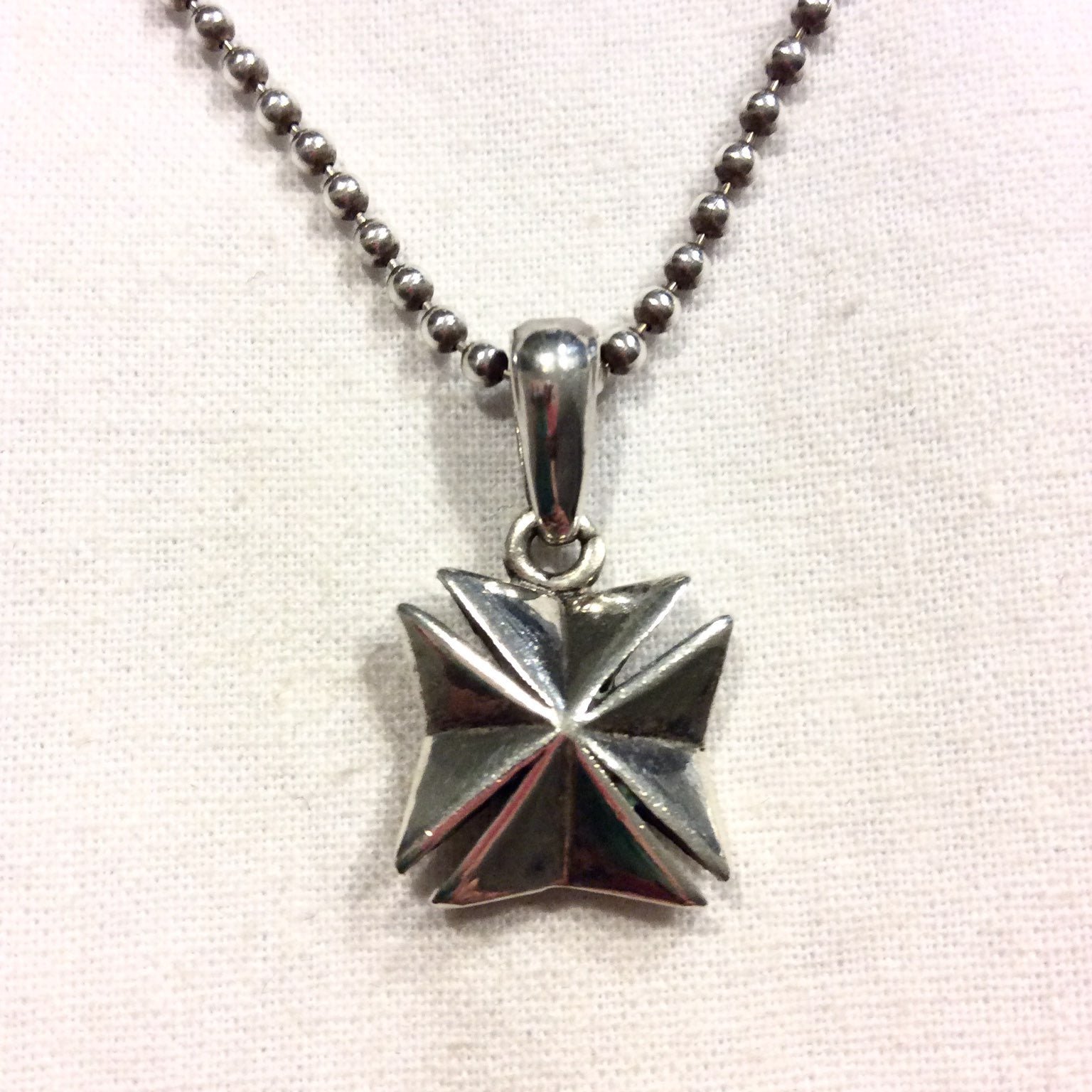 KING BABY CROSS STERLING NECKLACE