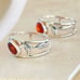 925 Sterling Silver natural Carnelian Ring in US Size 8 Delicate Ring