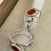 925 Sterling Silver natural Carnelian Ring in US Size 8 Delicate Ring