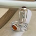 925 Sterling Silver natural Carnelian Ring in US Size 8 Delicate Ring