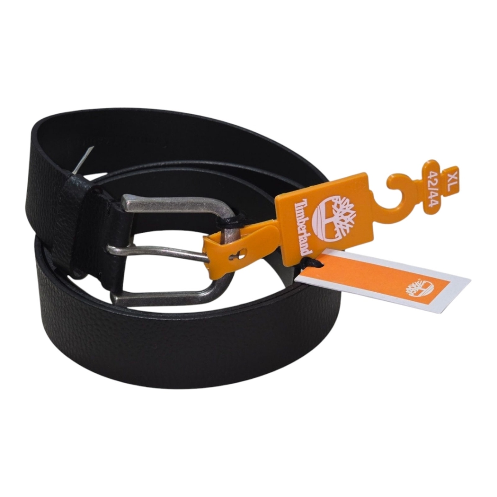 Timberland Men's Black Leather AND SILVER Belt MEN'S Size XL NEW