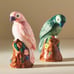 Anthropologie Loro Salt And Pepper Shaker Set Bird Parrots Green Peach