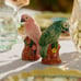 Anthropologie Loro Salt And Pepper Shaker Set Bird Parrots Green Peach