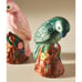 Anthropologie Loro Salt And Pepper Shaker Set Bird Parrots Green Peach