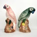 Anthropologie Loro Salt And Pepper Shaker Set Bird Parrots Green Peach