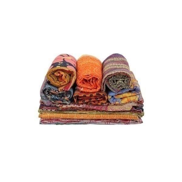 Boho Vintage Handmade Kantha Quilts Throw Blanket
