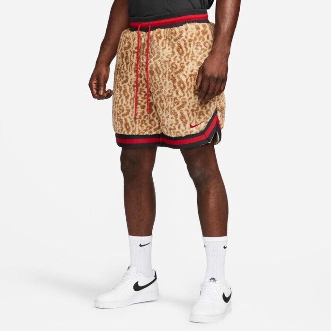 Men's Nike Leopard Print Faux Fur Premium Basketball Shorts DQ6176-206 Sz XL NWT