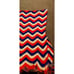 vtg 1970s knitted afghan blanket red white blue TWIN BED SIZE w fringe chevron